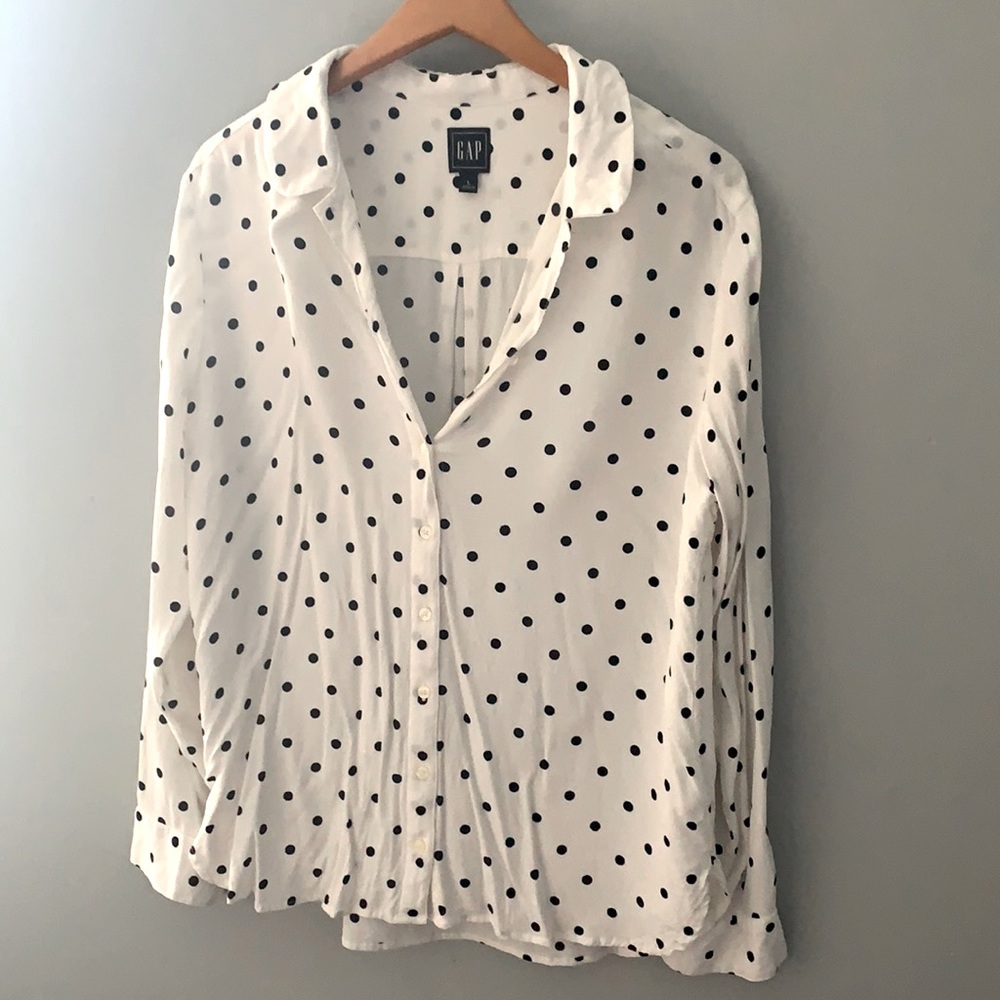 GAP Navy Polka Dot blouse